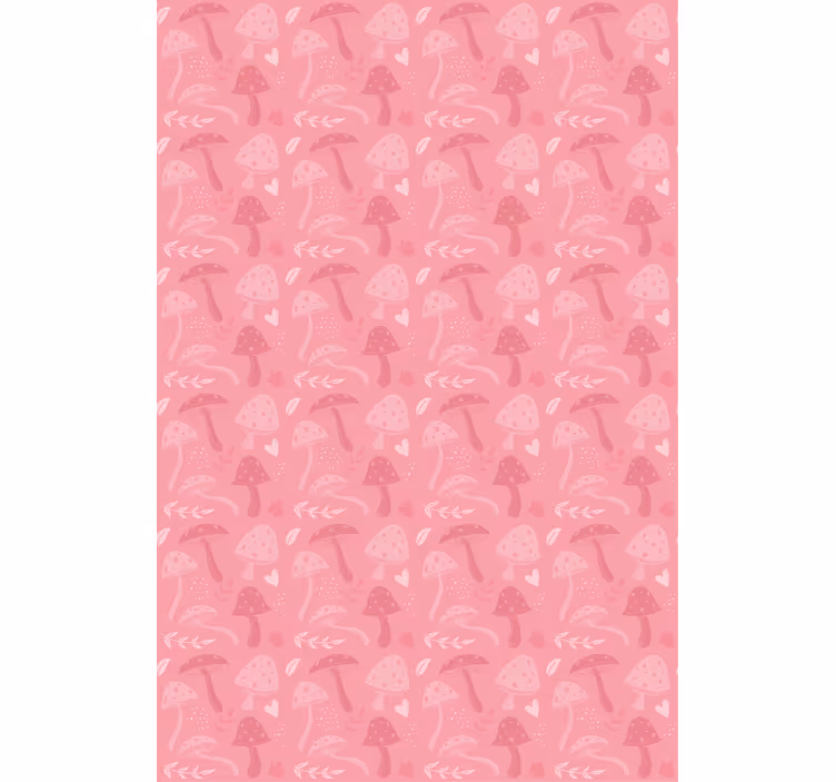 Toile fenêtre fleurs et plantes champignons roses charmants - TenStickers