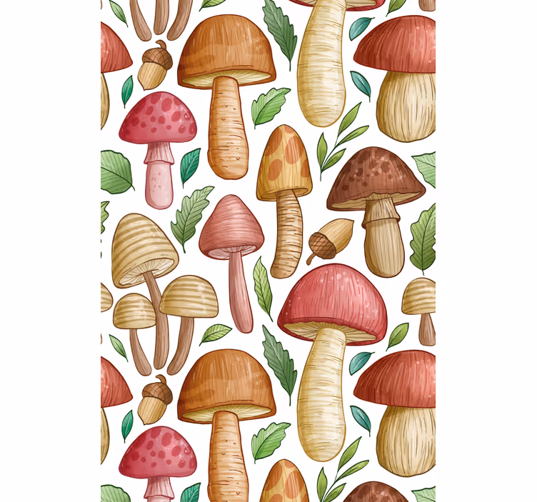 Toile fenêtre fruits et légumes collection de champignons - TenStickers