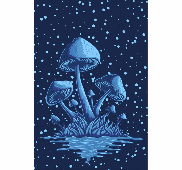 Toile fenêtre original reflet de l'eau des champignons - TenStickers