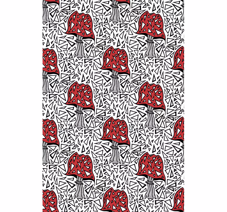 Toile fenêtre original motif de champignon abstrait - TenStickers