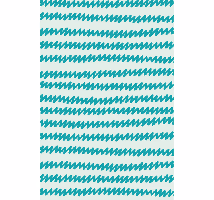 Stores nordiques Zig zag dessiné à la main aigue-marine et blanc - TenStickers