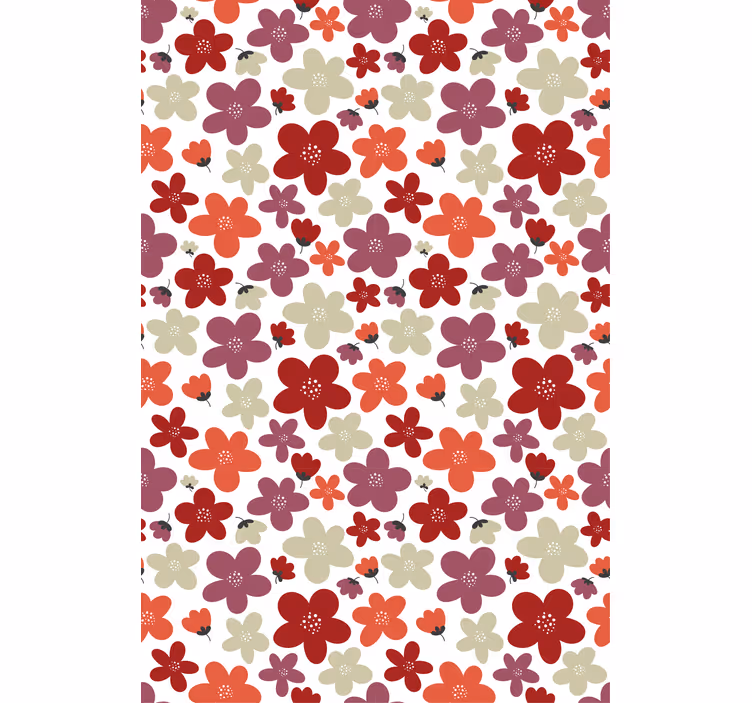 Toile fenêtre fleurs et plantes motif imprimé vibrant - TenStickers