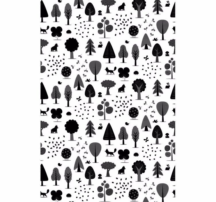 Toile fenêtre nordique motifs naturels stylisés - TenStickers