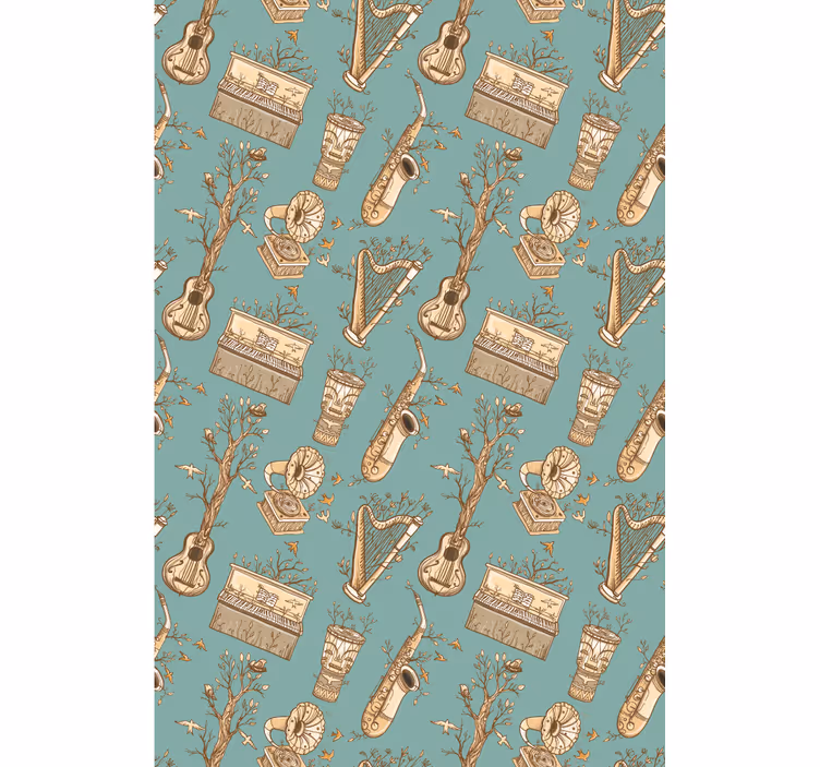 Stores salon Modèle d'instruments de musique vintage - TenStickers