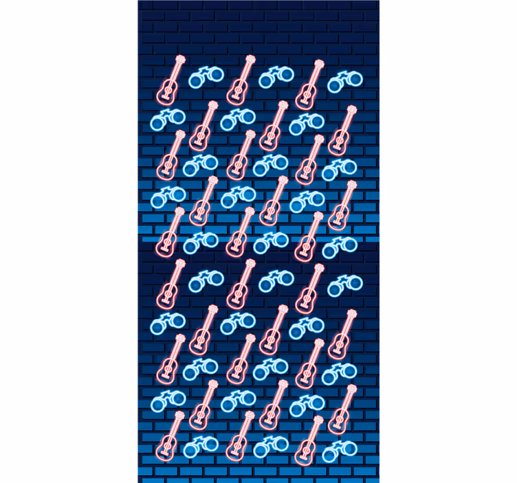 Toile fenêtre original motif de guitare musicale - TenStickers