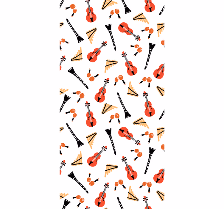 Toile fenêtre original motif d'instruments de musique - TenStickers