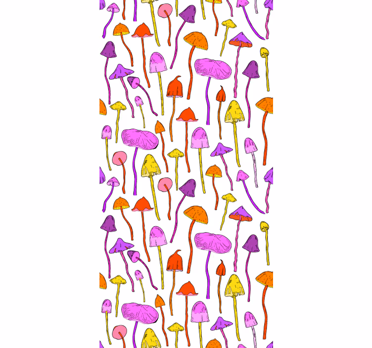 Toile fenêtre fleurs et plantes thème champignon vivant - TenStickers
