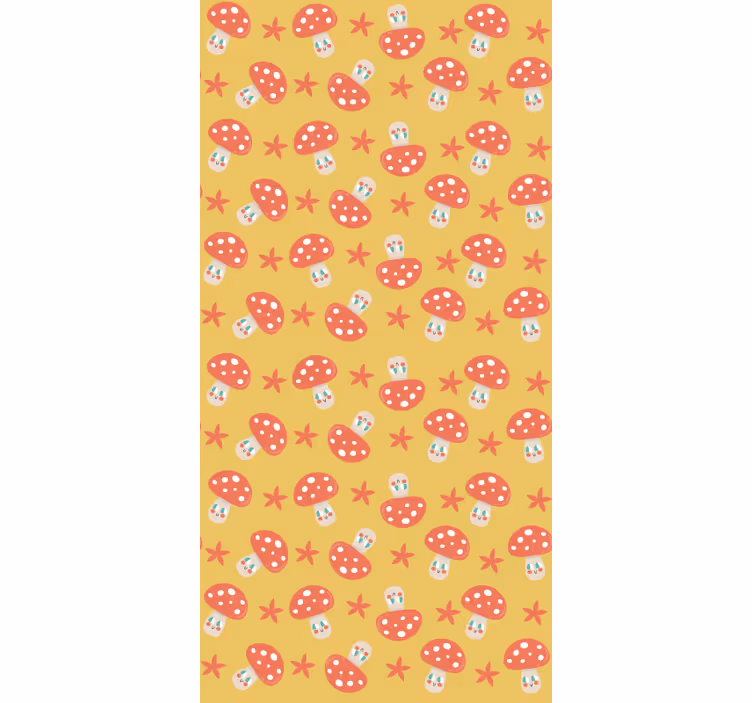 Toile fenêtre motifs de champignons fantaisistes - TenStickers