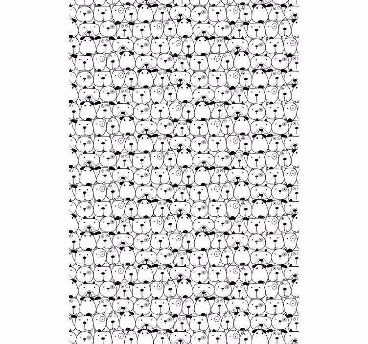 Toile fenêtre animaux chats et chiens noirs et blancs - TenStickers