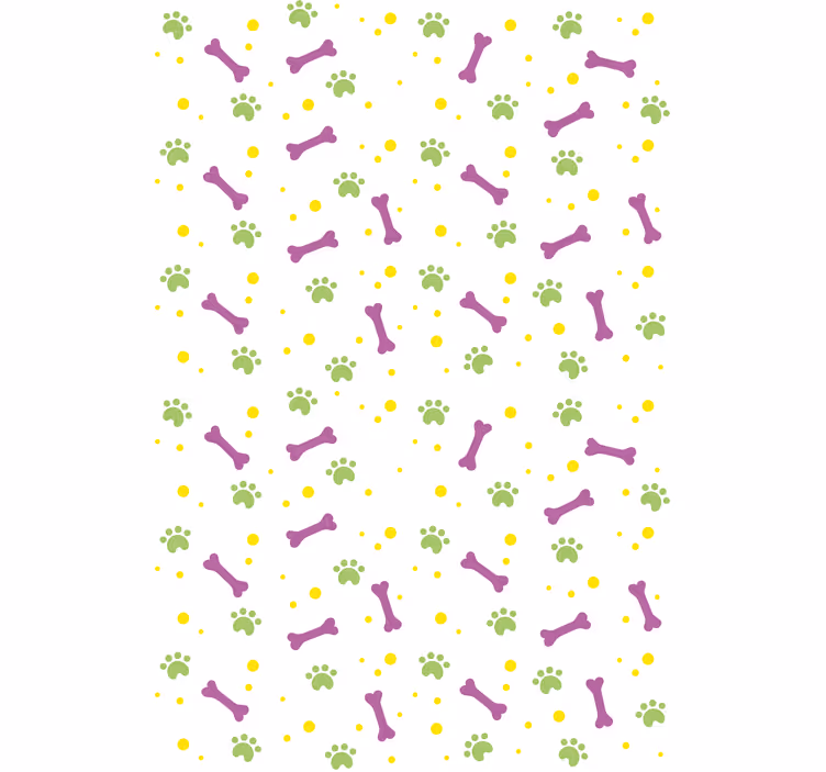 Toile fenêtre animaux pattes et os - TenStickers