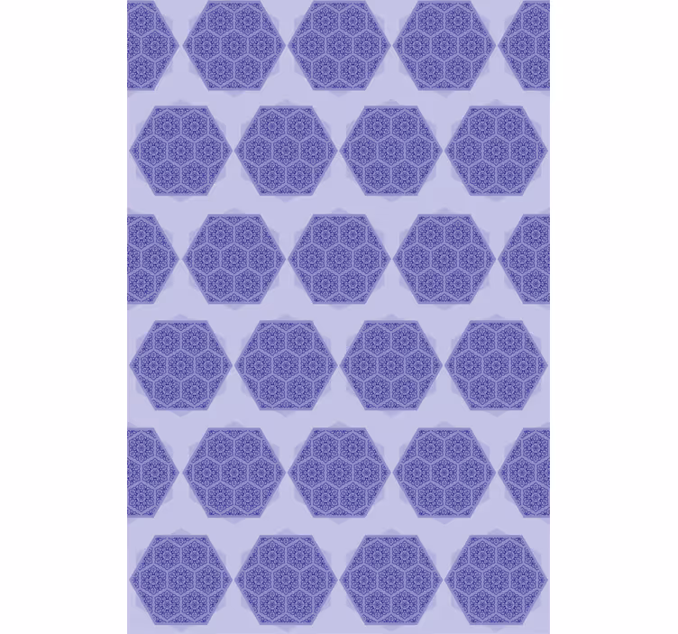 Toile fenêtre textures et motifs hexagones violets complexes - TenStickers