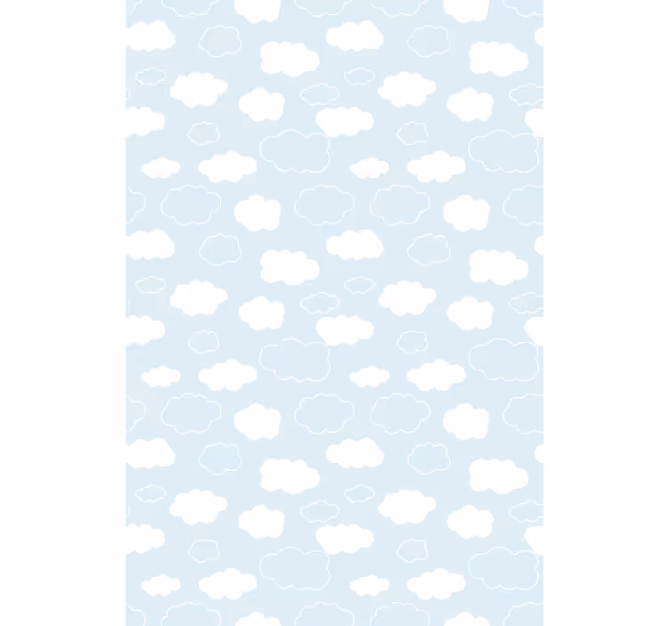 Stores nuages Style de dessin blanc et bleu clair - TenStickers