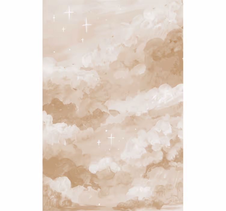Toile fenêtre nuage motifs marron calmes - TenStickers