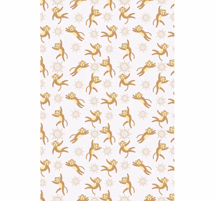 Toile fenêtre animal motif soleil singe - TenStickers