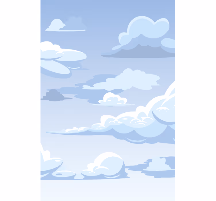 Stores nuages Dessin de ciel de style dessin animé - TenStickers
