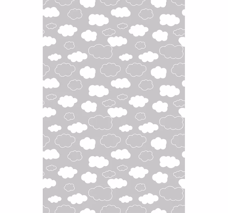 Toile fenêtre nuage motif gris duveteux - TenStickers