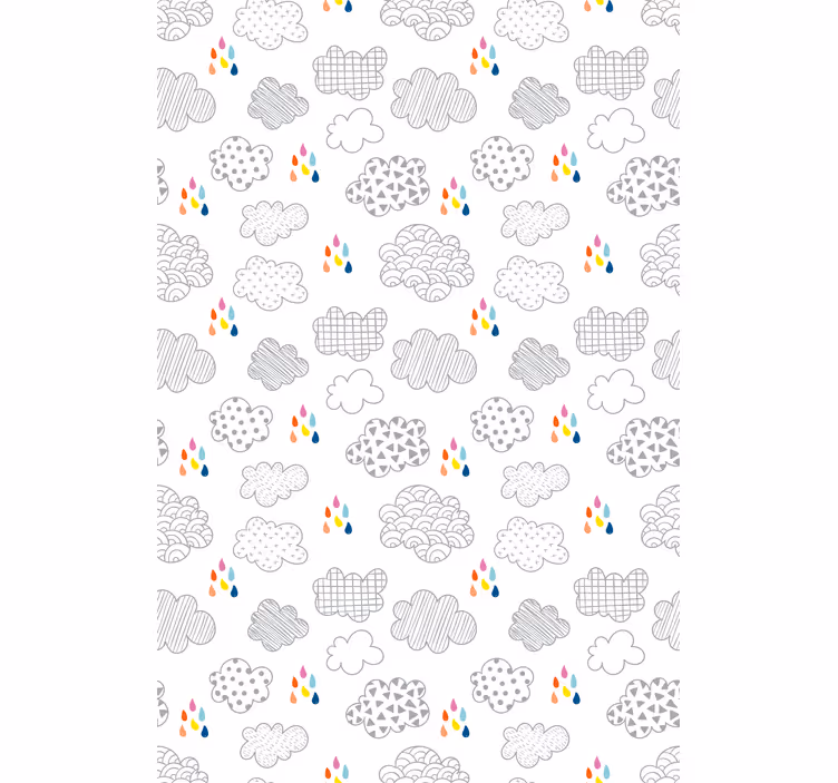 Toile fenêtre nuage motif pluvieux gris - TenStickers
