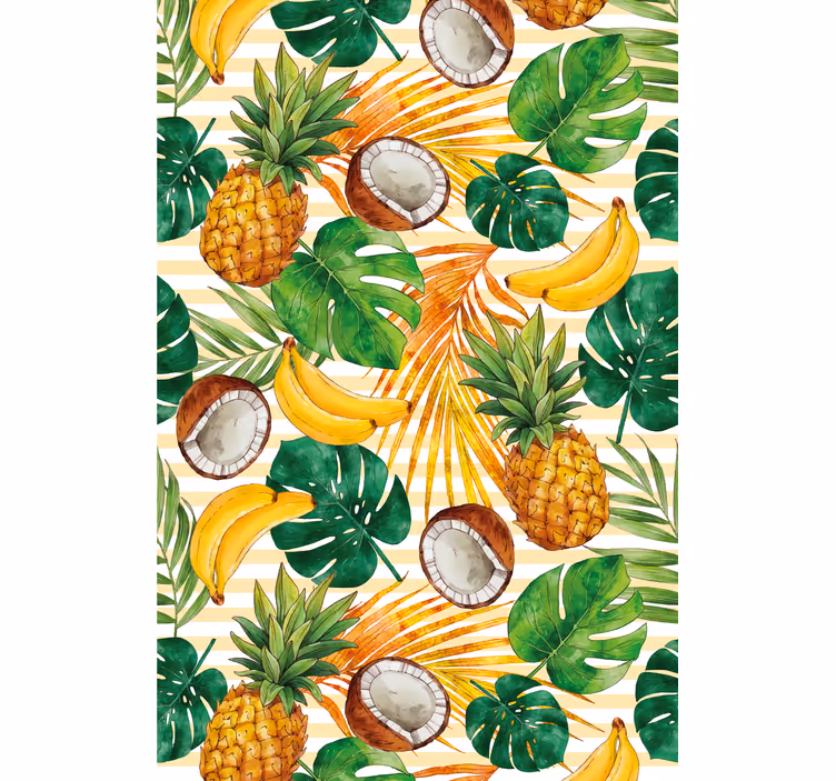 Toile fenêtre cuisine conception de fruits tropicaux - TenStickers