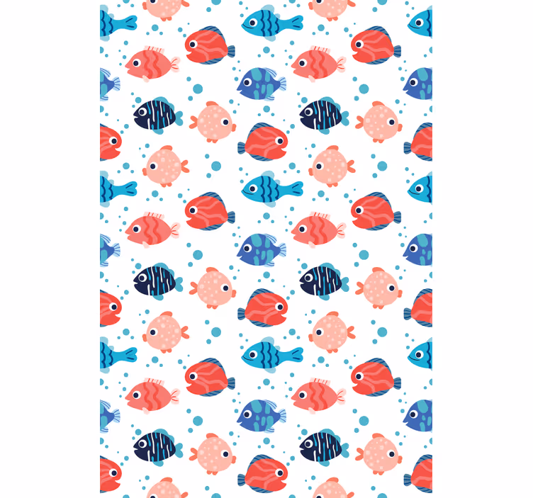 Toile fenêtre animaux motif de poisson coloré - TenStickers