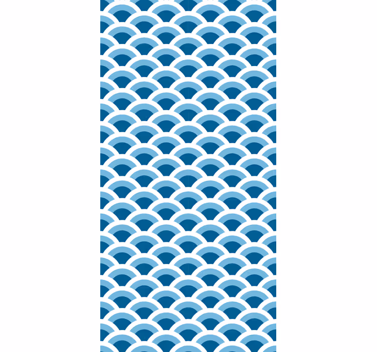 Toile fenêtre motif de vagues bleues - TenStickers
