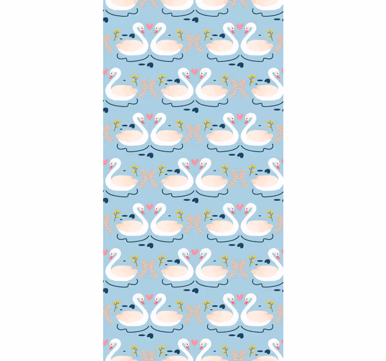 Toile fenêtre animal charmant motif de cygnes - TenStickers