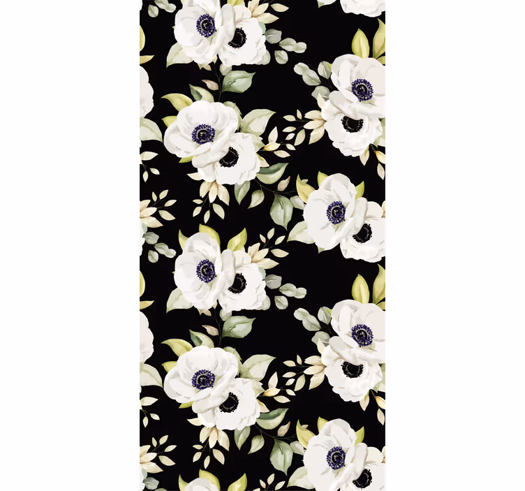 Toile fenêtre fleur fleurs blanches élégantes - TenStickers