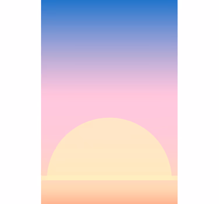 Toile fenêtre dessin horizon de coucher de soleil - TenStickers
