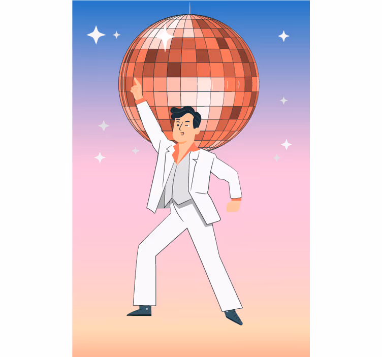 Toile fenêtre original pose de danseur disco - TenStickers
