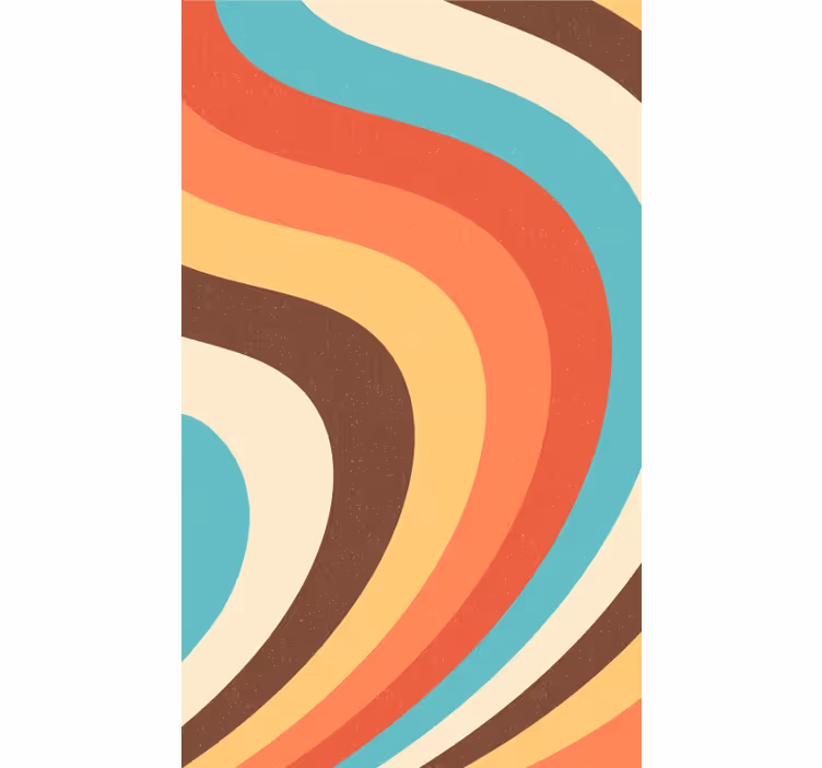 Toile fenêtre vintage vagues rétro courbées - TenStickers