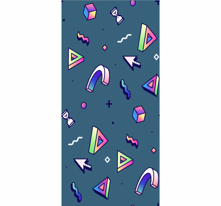 Toile fenêtre amusant formes géométriques ludiques - TenStickers