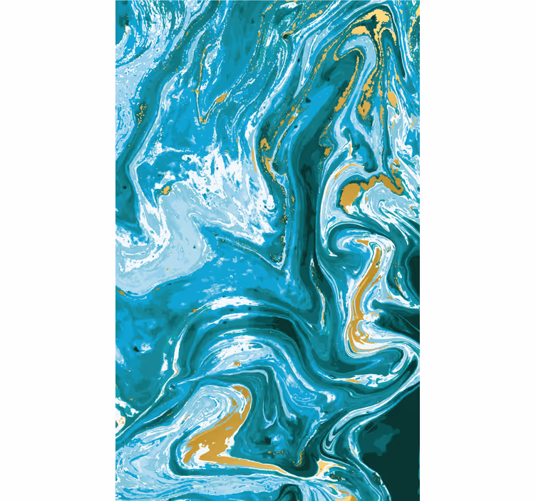 Stores avec des dessins Peinture effet marbre turquoise - TenStickers