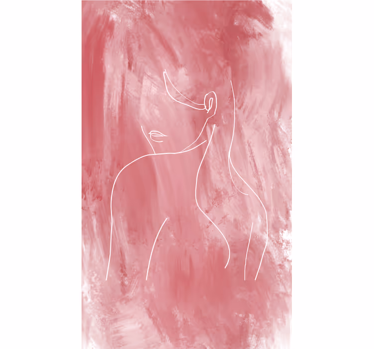 Toile fenêtre élégante dessin au trait minimaliste - TenStickers