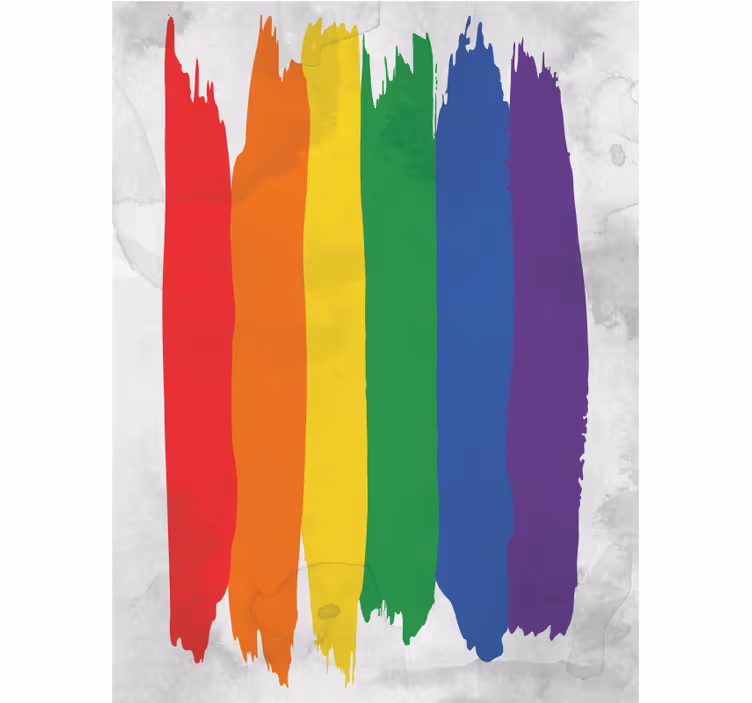 Toile fenêtre chambre adolescent rayures arc-en-ciel - TenStickers