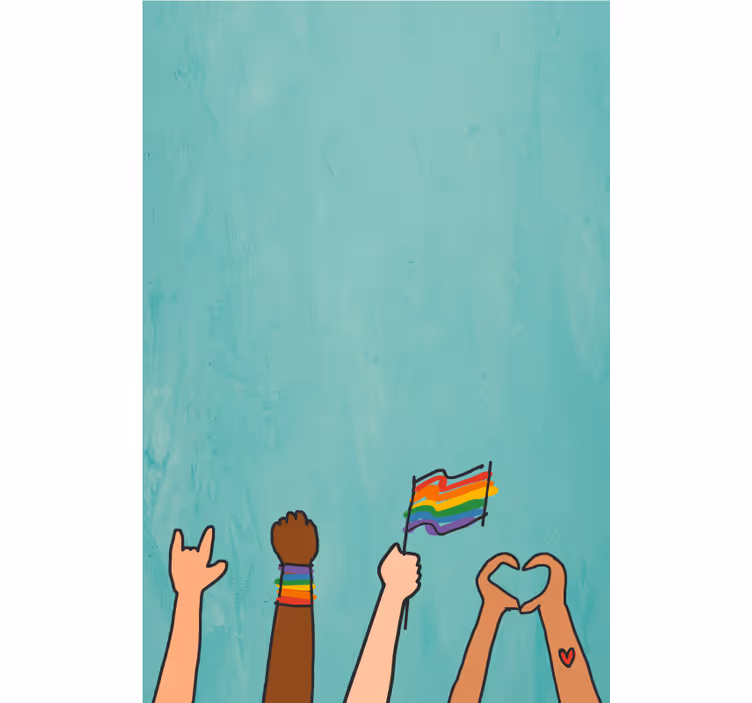 Toile fenêtre affichage des mains de fierté - TenStickers