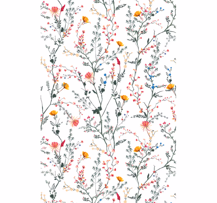 Toile fenêtre fleurs et plantes motif oiseaux fleuris - TenStickers