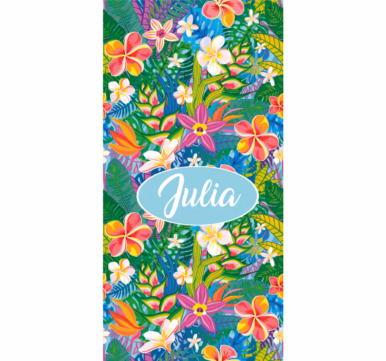 Toile fenêtre fleurs et plantes arrangement floral tropical - TenStickers