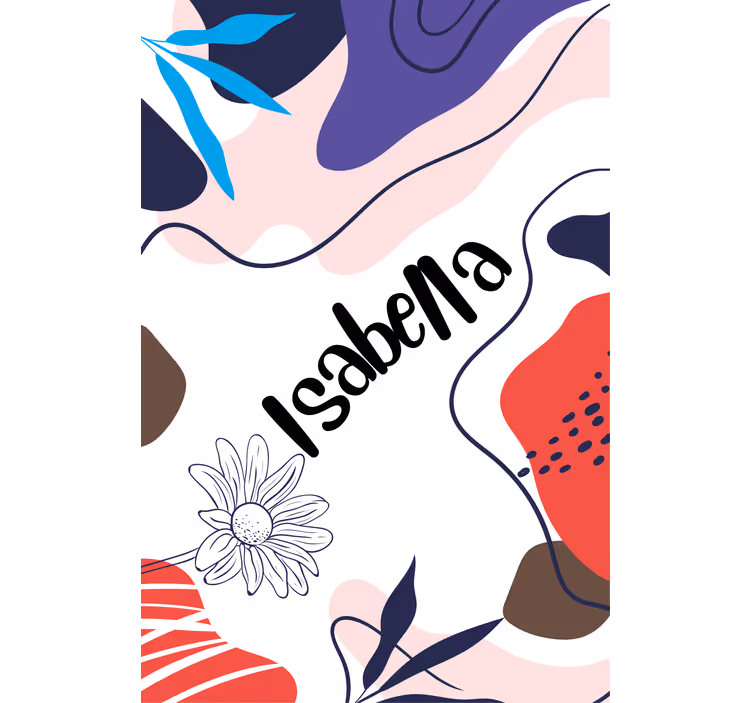 Toile fenêtre moderne motif de nom floral - TenStickers