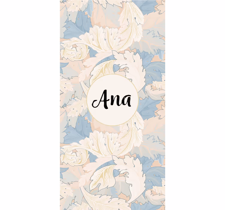 Toile fenêtre salon motif botanique avec nom - TenStickers