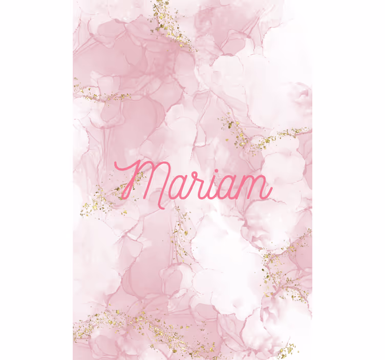 Toile fenêtre élégante marbre rose avec nom - TenStickers
