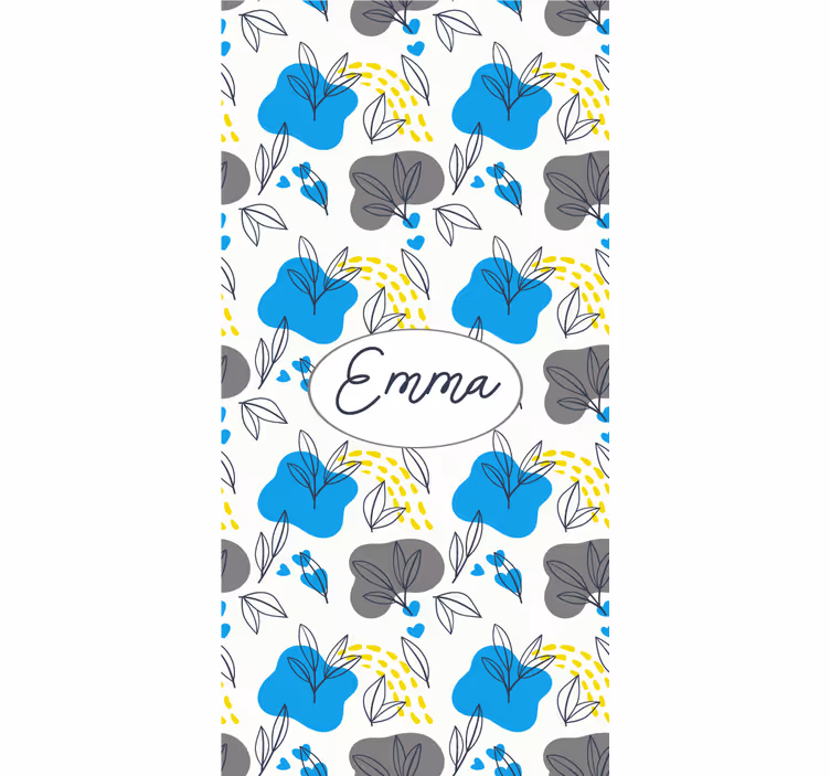 Toile fenêtre fleurs et plantes nom floral personnalisé - TenStickers