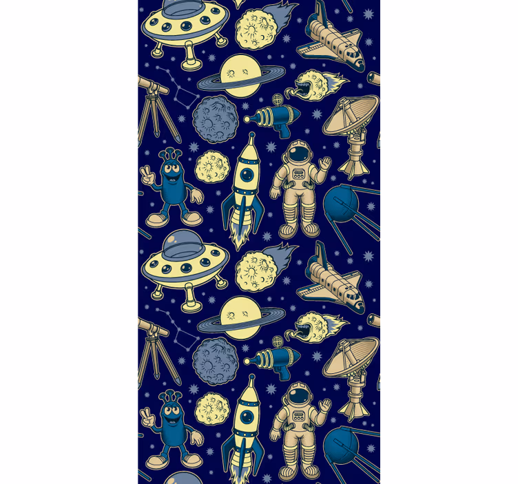 Toile fenêtre chambre enfant caractères d'espace - TenStickers
