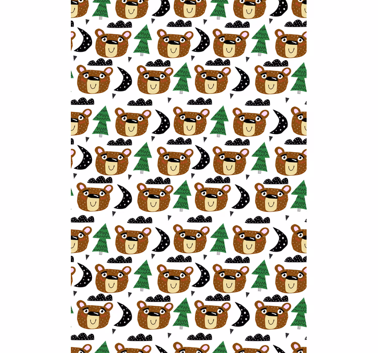 Toile fenêtre chambre enfant modèles de bébé ours - TenStickers
