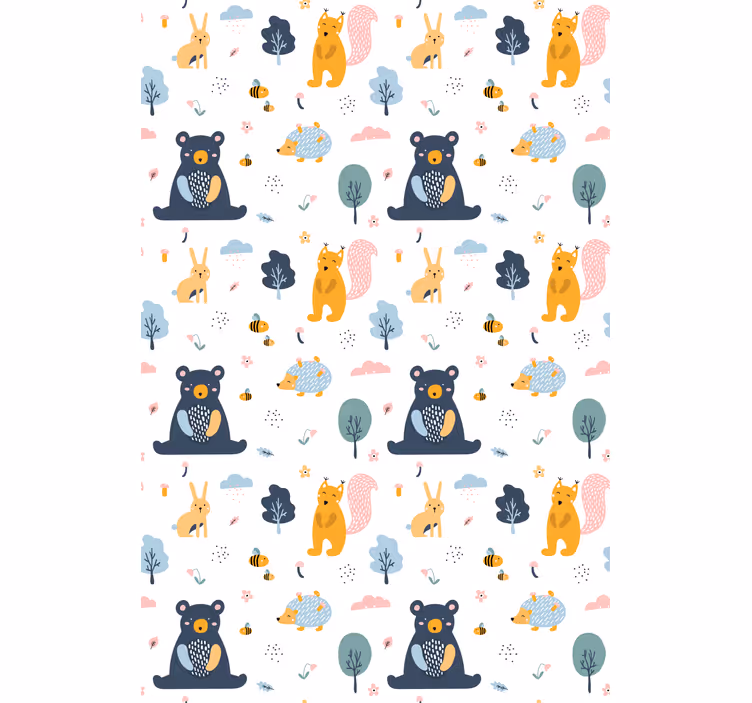 Toile fenêtre animaux créatures de la forêt nordique - TenStickers