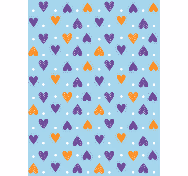 Toile fenêtre romantique motif coeur bleu - TenStickers