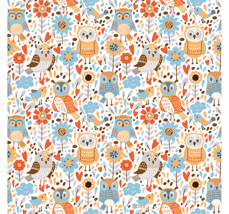 Toile fenêtre animaux charmant motif de hibou - TenStickers
