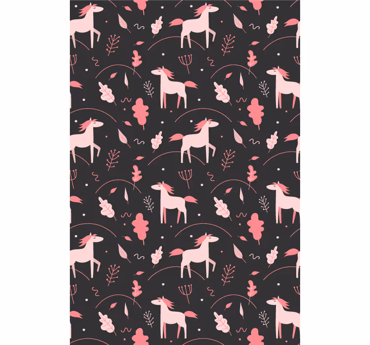 Toile fenêtre chambre enfant de douces licornes roses - TenStickers