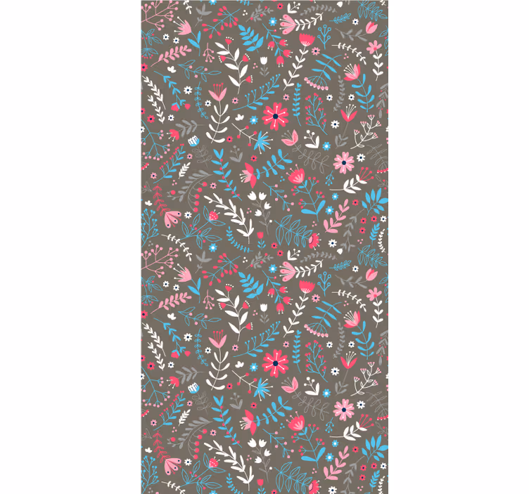 Toile fenêtre fleurs et plantes motif coloré et décalé - TenStickers