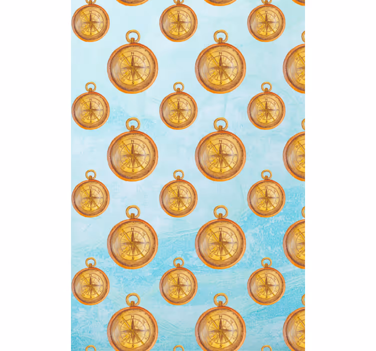 Toile fenêtre original modèle de boussole vintage - TenStickers