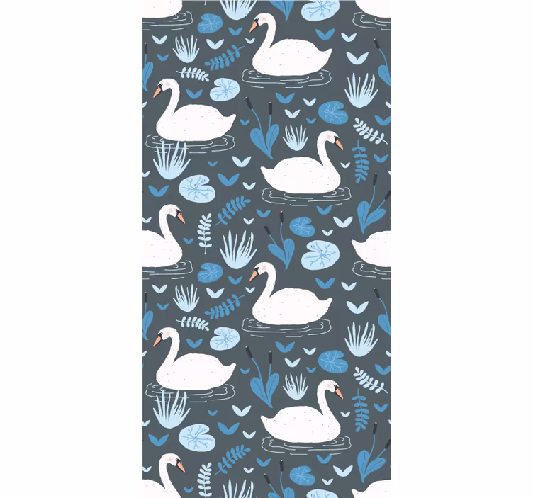 Toile fenêtre animal cygnes idylliques sérénité - TenStickers