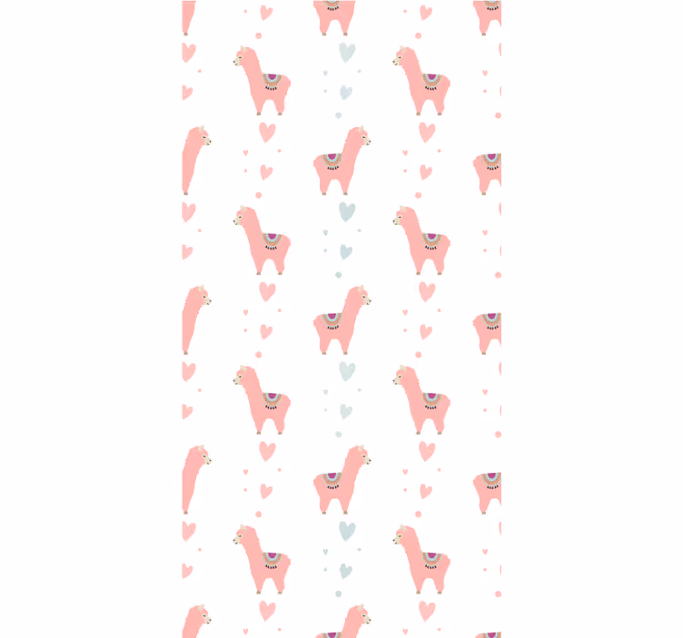 Toile fenêtre chambre enfant coeurs d'amour de lama - TenStickers